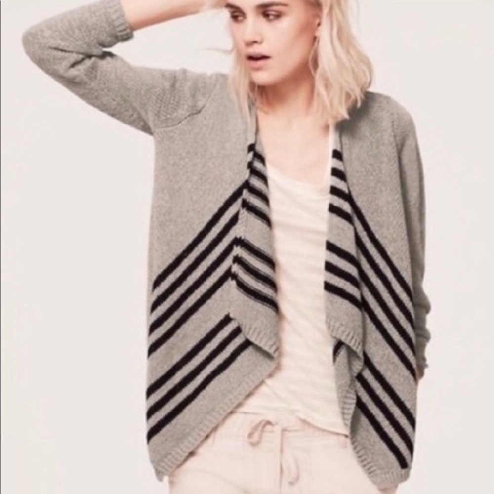 Lou & Grey LOFT Stripped Knit Cardigan